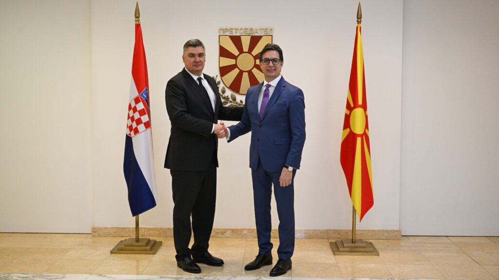 Predsjednik Republike Zoran Milanović sastao se u Skoplju odvojeno i s predsjednikom Republike Sjeverne Makedonije Stevom Pendarovskim